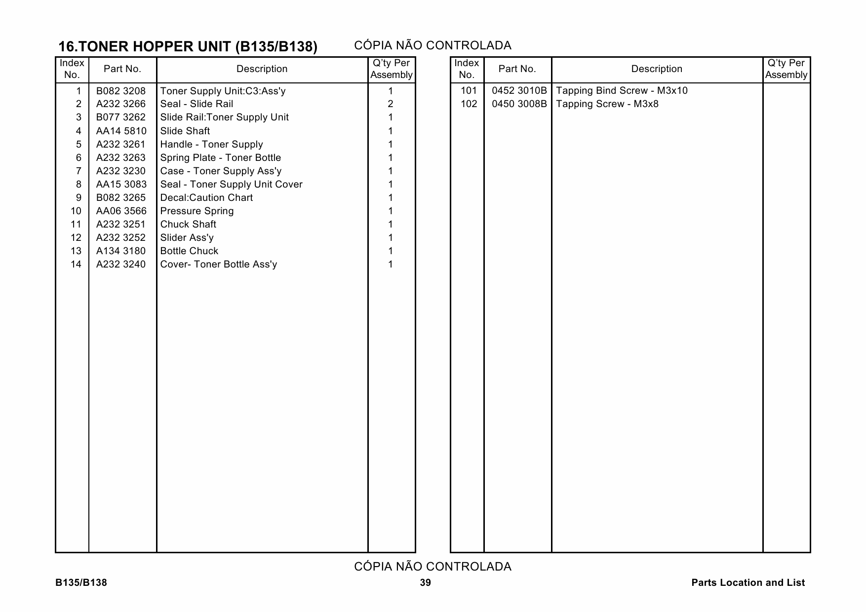 RICOH Aficio 2035e 2045e B135 B182 B138 B183 Parts Catalog-2